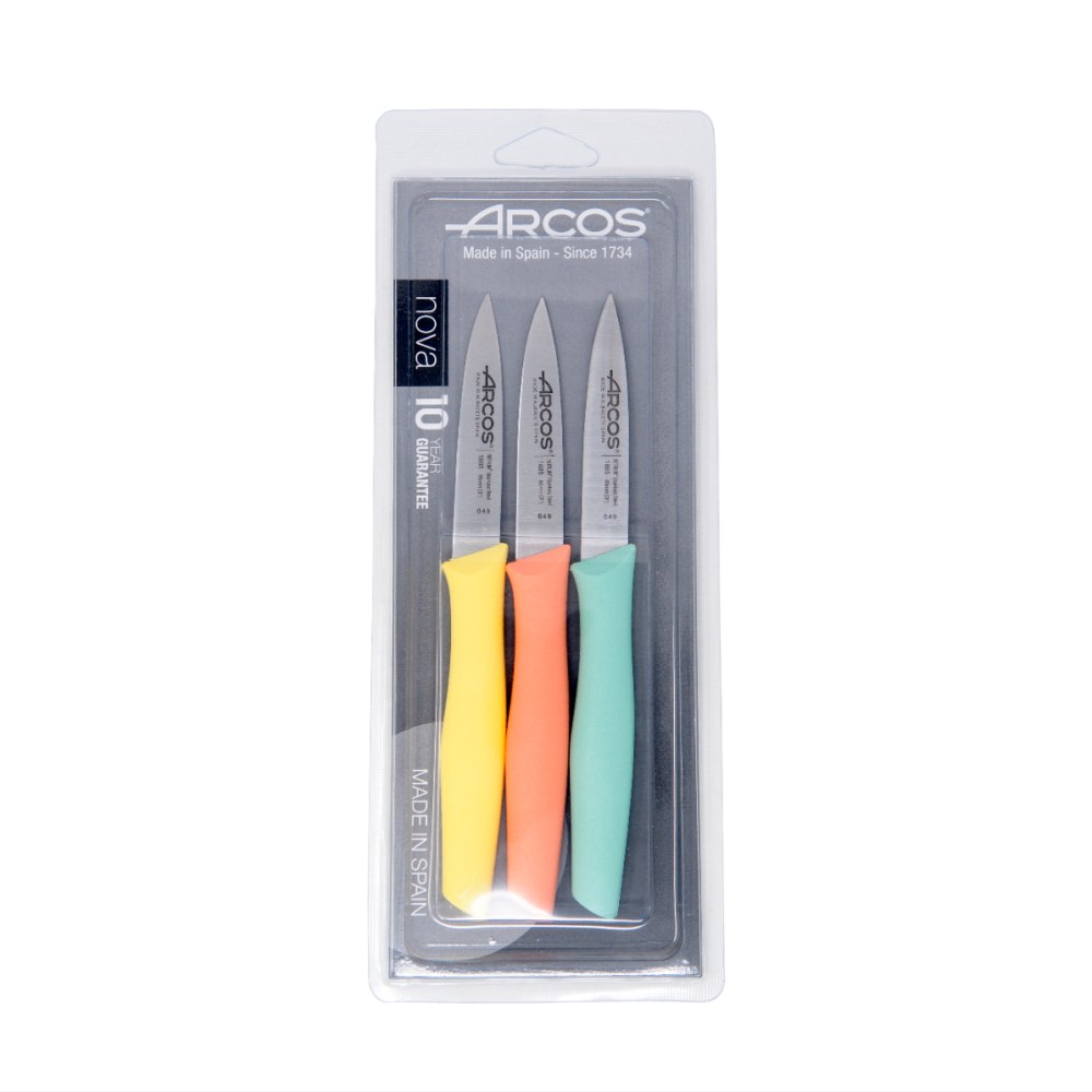 ARCOS Nova Blister 3 noży kolorowych do obierania 859800 — Zdjęcie produktu 01